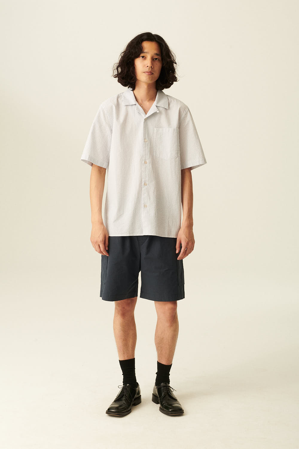 PIKE 코튼 사이드 포켓 밴딩 쇼츠 242 157 0079DBL